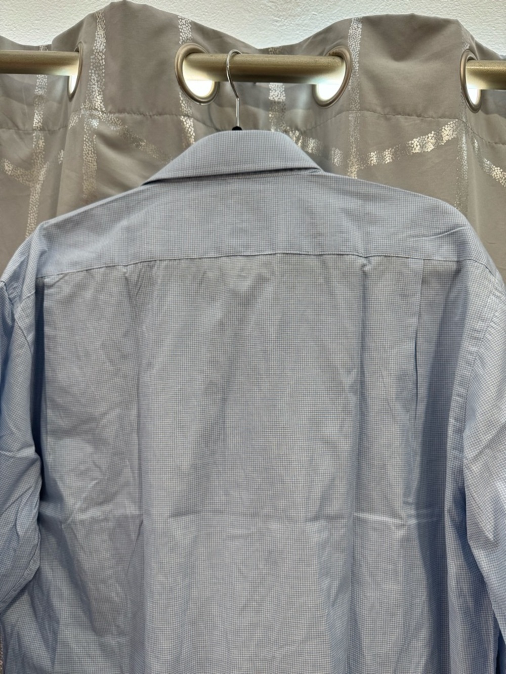 Men's Blue Micro-Check Dress Shirt
